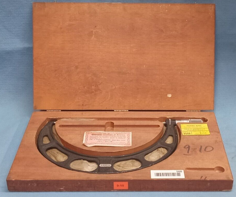 STARRETT OUTSIDE MICROMETER NO. 436.-10M  BN-797251-A RANGE: 9"-10"