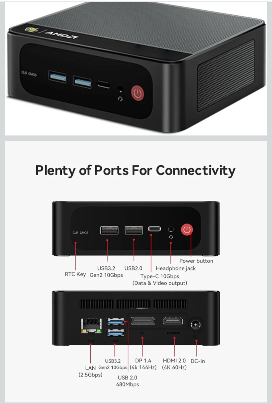 Ser Series Mini PC  AMD RYZEN 7  6800 PROCESSOR 24GB MEMORY 500 GB