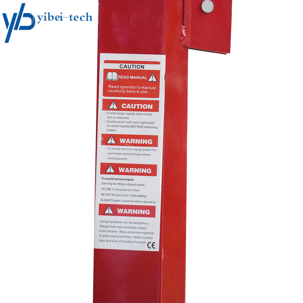 16FT Drywall Lift Plasterboard Panel Rolling Lifter Lockable Industrial Tool