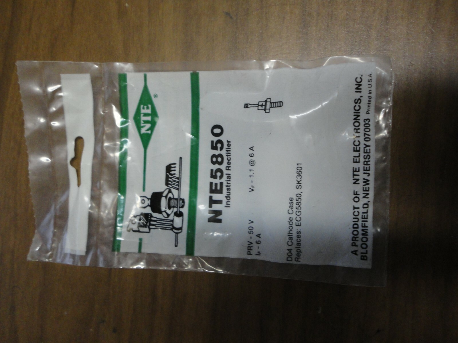 NTE5850 INDUSTRIAL RECTIFIER 50V 6A.  FREE USA SHIPPING