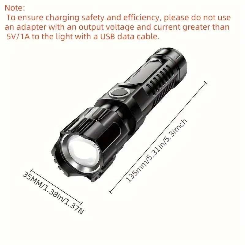 Mini Rechargeable LED Flashlight Tactical Police Super Bright Torch Zoomable US