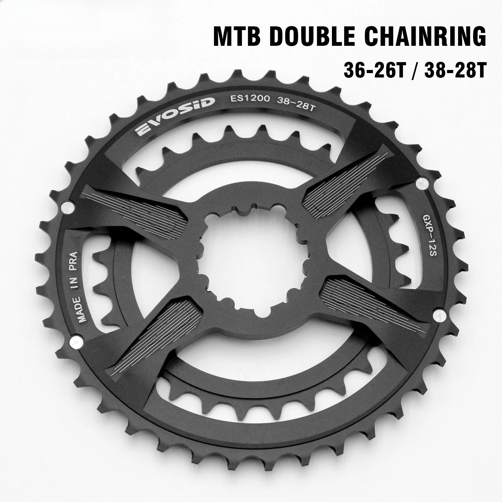 MTB Mountain Bike Chainwheel 2x 10-12s Chainrings 36-26T 38-28T Double Disc CNC