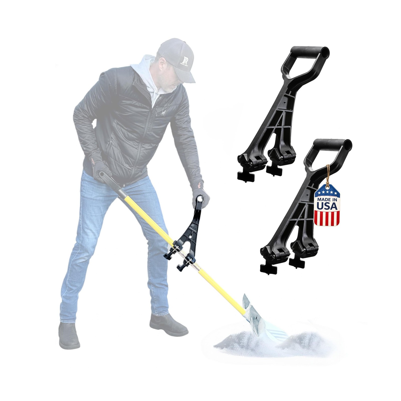 Universal Handle Attachment for Snow Shovel, Weedeater, String Trimmer, Rake ...