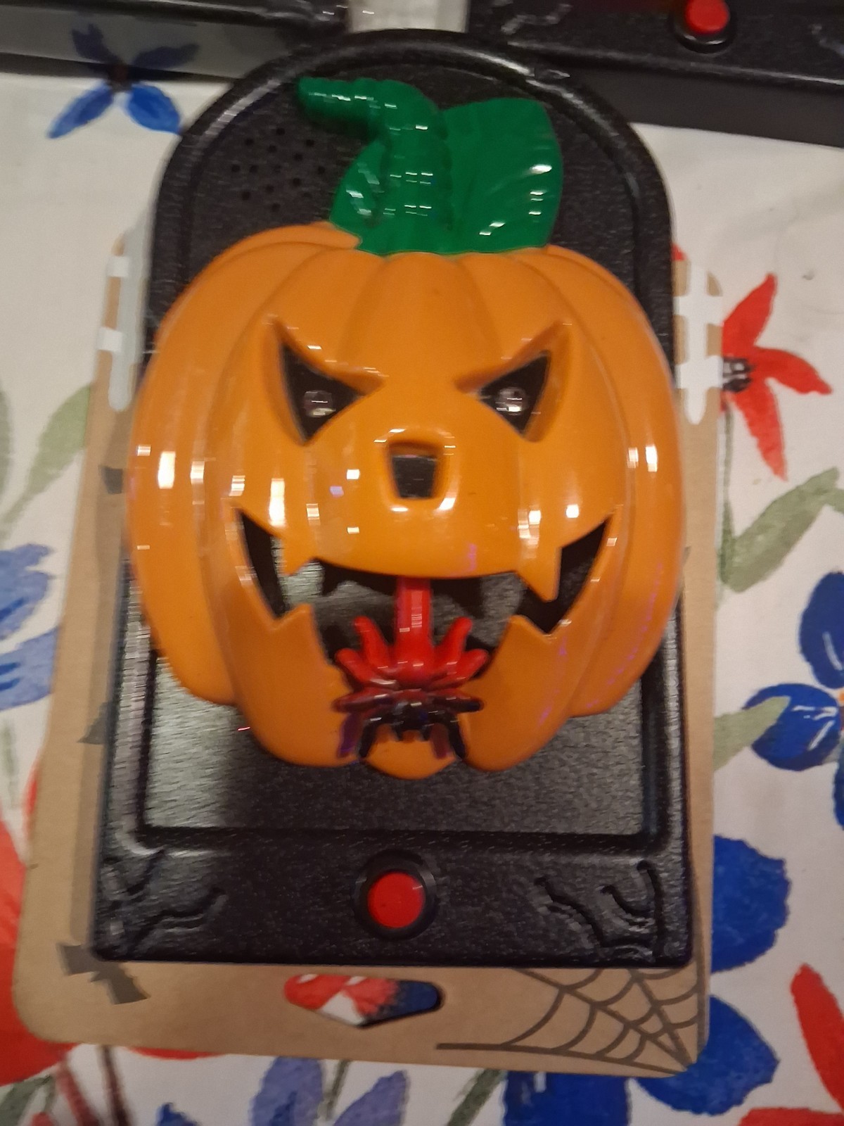 (1) Mudpie Animated Light Up Doorbell Halloween JackoLantern