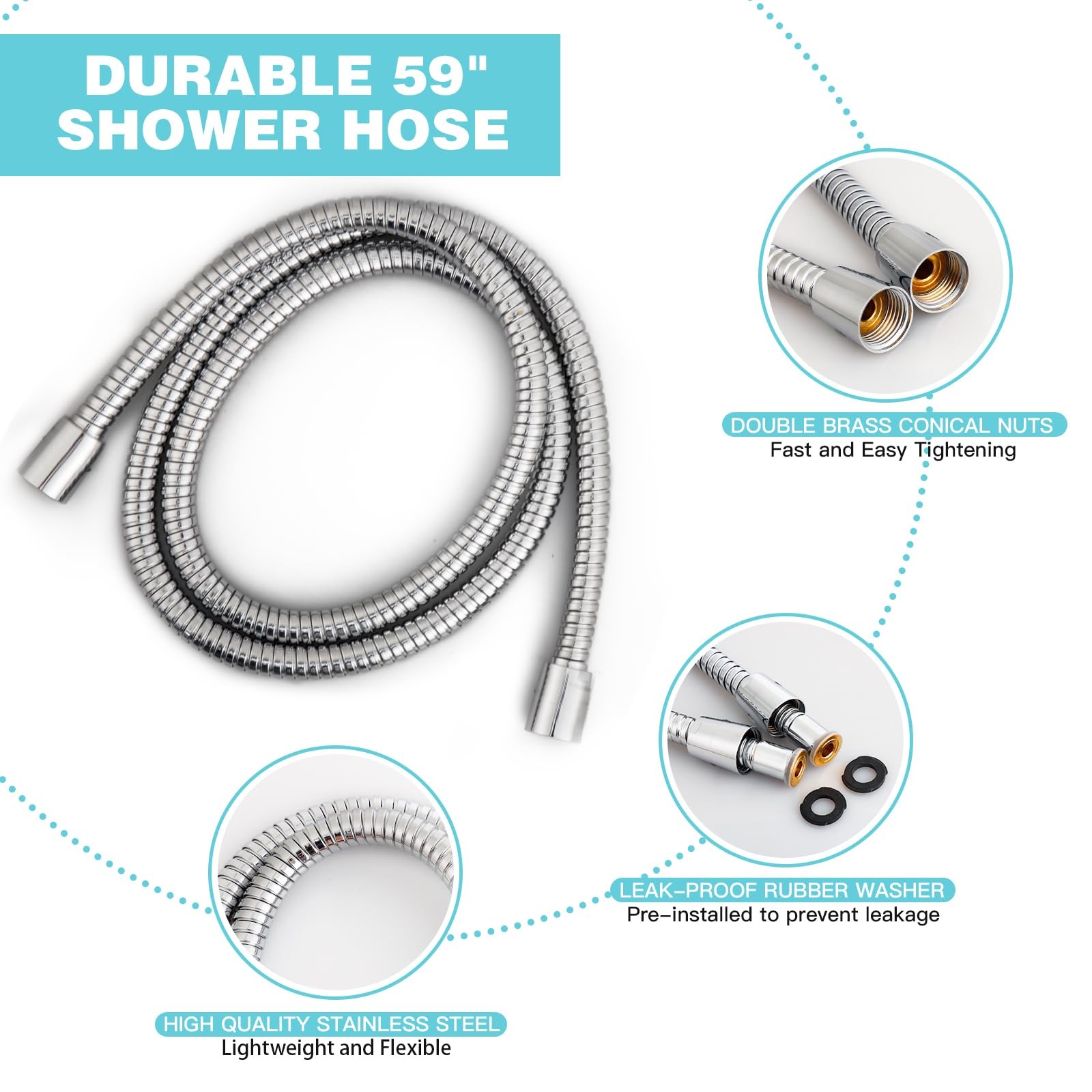 6 Setting Shower Head with Handheld JDO High Pressure Hand held Shower Head 4.7