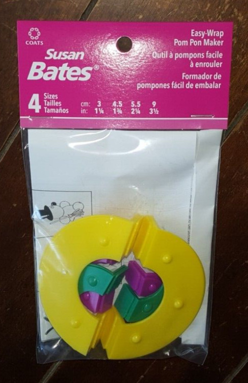 Susan Bates Easy-Wrap Pom Pon Maker! Sizes 1-1/4, 1-3/4, 2-1/4 & 3-1/2" - #14063