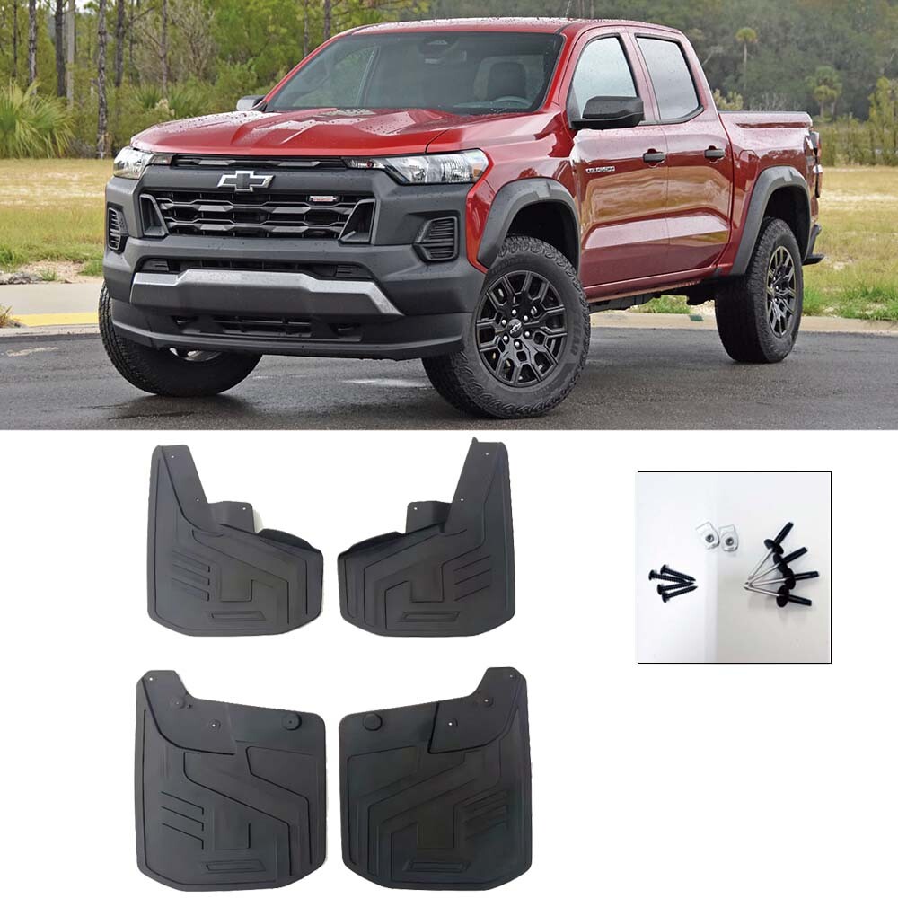 Front Rear Splash Mud Flap Guard Fit 2023-2025 Chevy Colorado With Fender Flare