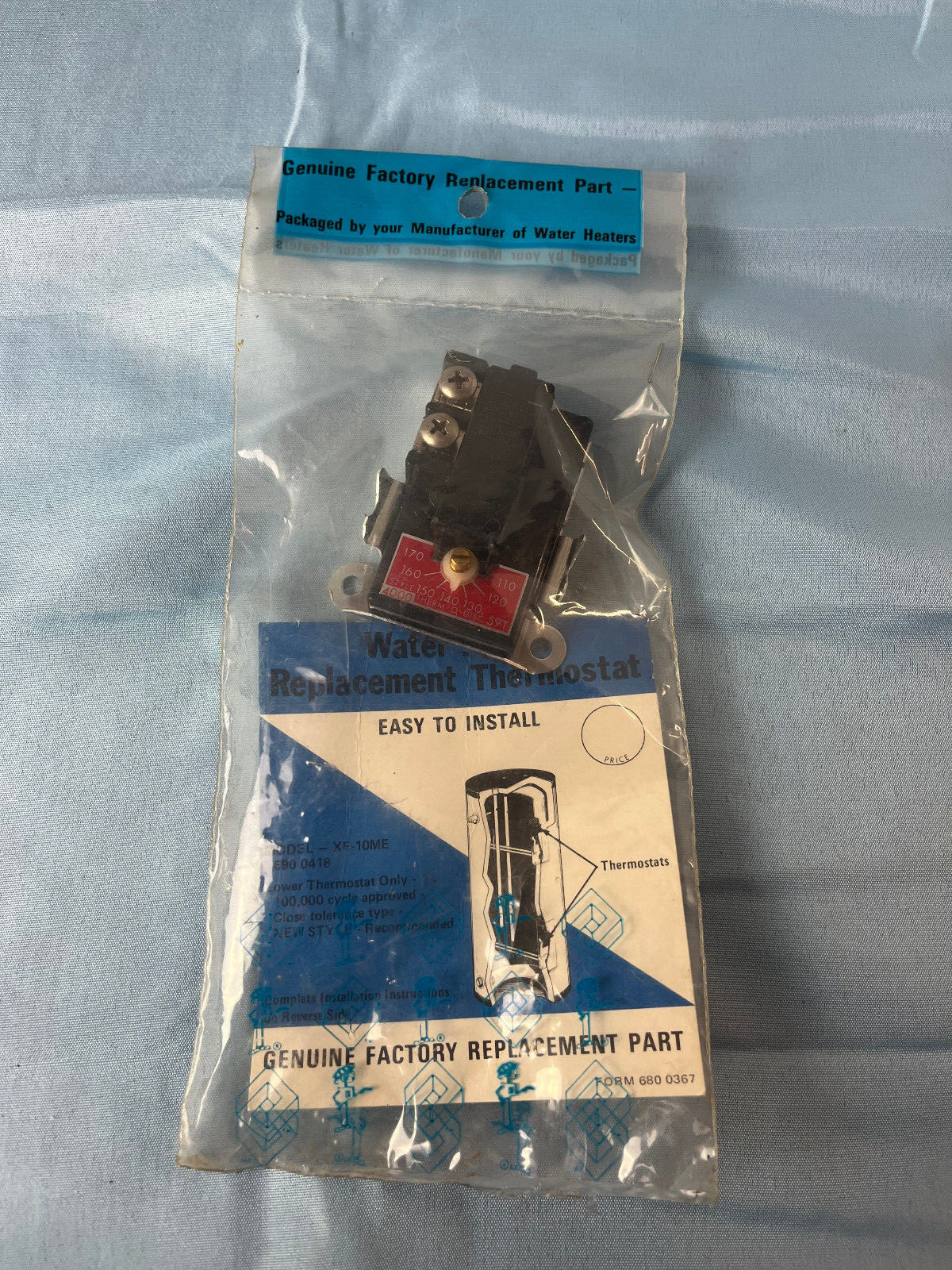 WATER HEATER REPLACEMENT THERMOSTAT XE-10ME 690-0418 LOWER New NOS