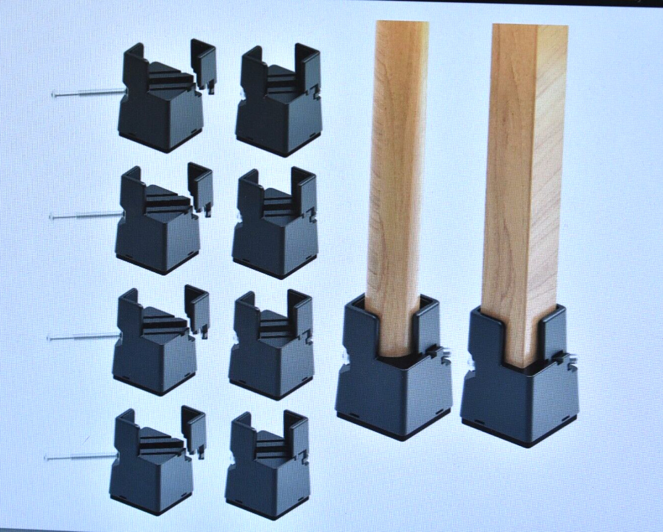 Rchyfeed Adjustable Bed Risers 8 Piece Furniture Frame Fit Elevation Height