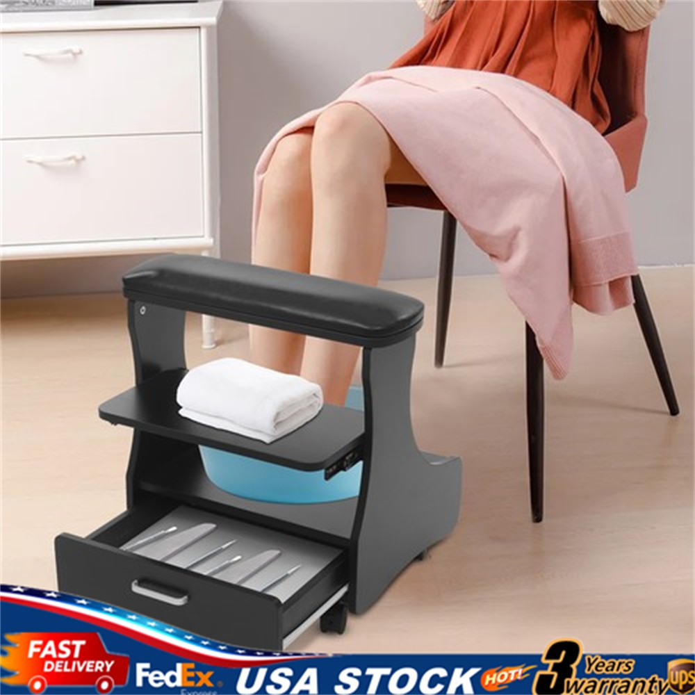 Pedicure Foot Foot Stand Stool Rest Beauty Salon Nail Foot Bath SPA Trolley Cart