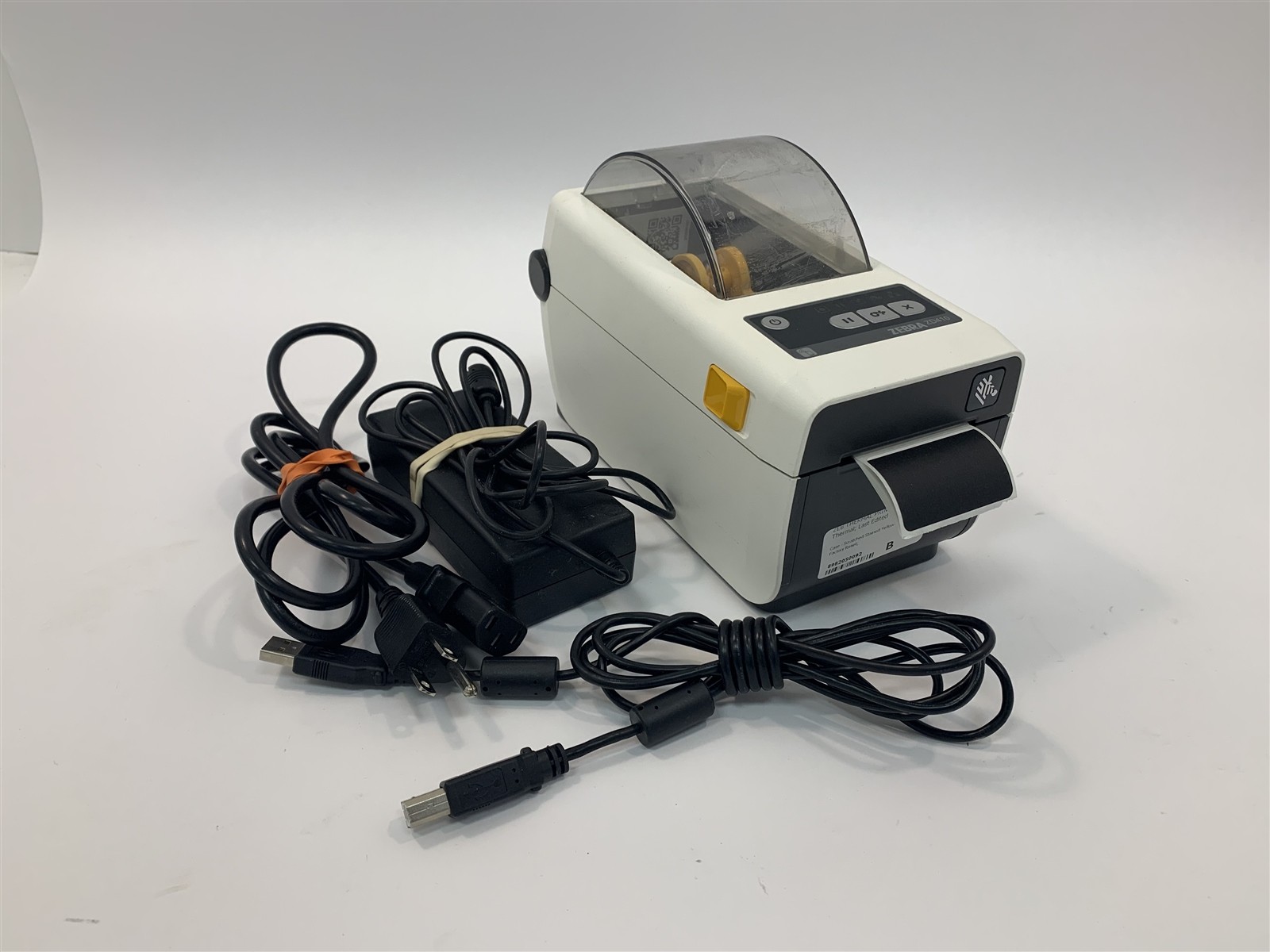 Zebra ZD410 Thermal Label Printer USB Ethernet Bluetooth ZD41H22-D01E00EZ & AC