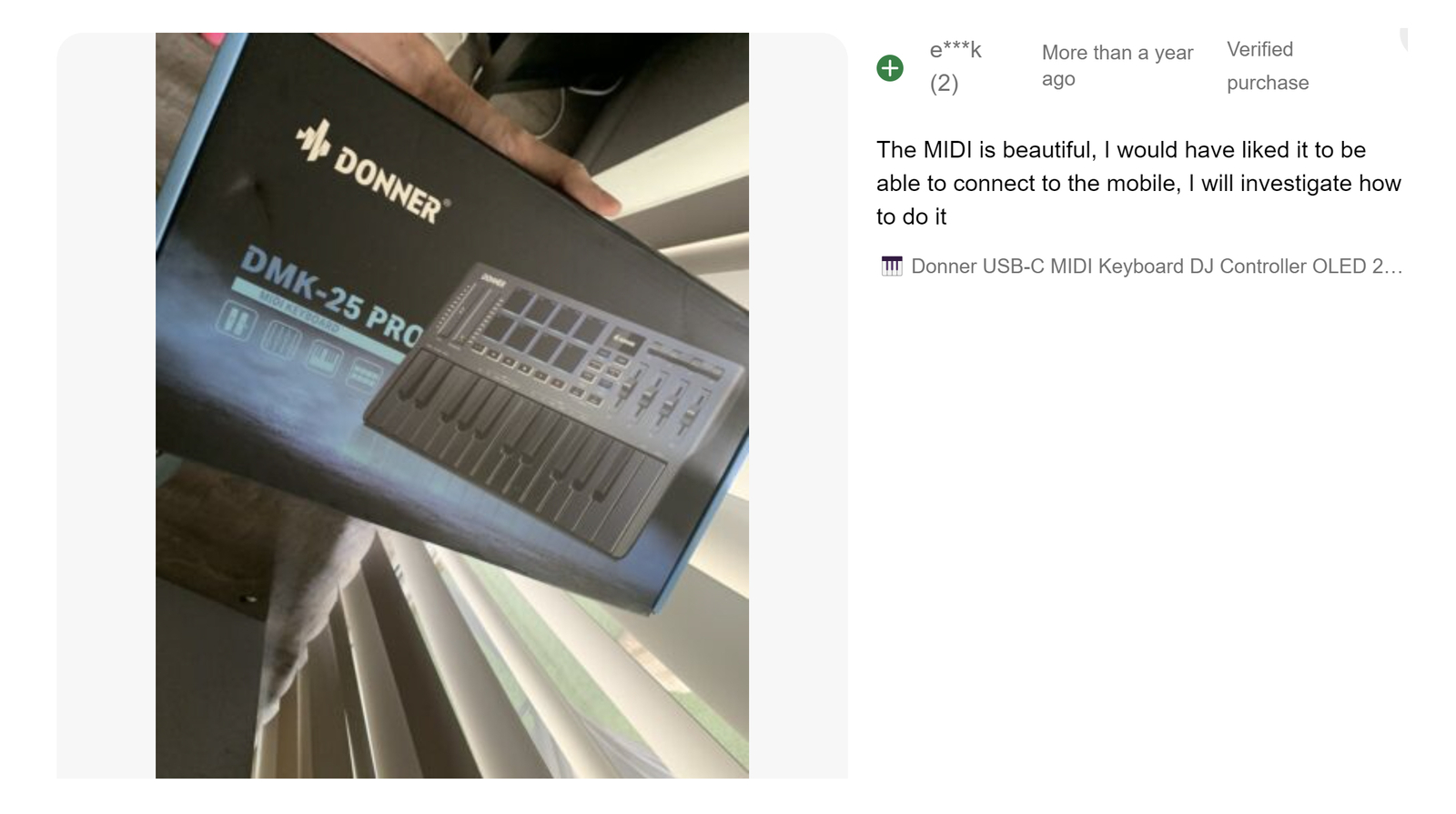 Donner DMK25 Pro MIDI Controller 25 Mini Key 8 Drum Pads Touch Bar OLED Green