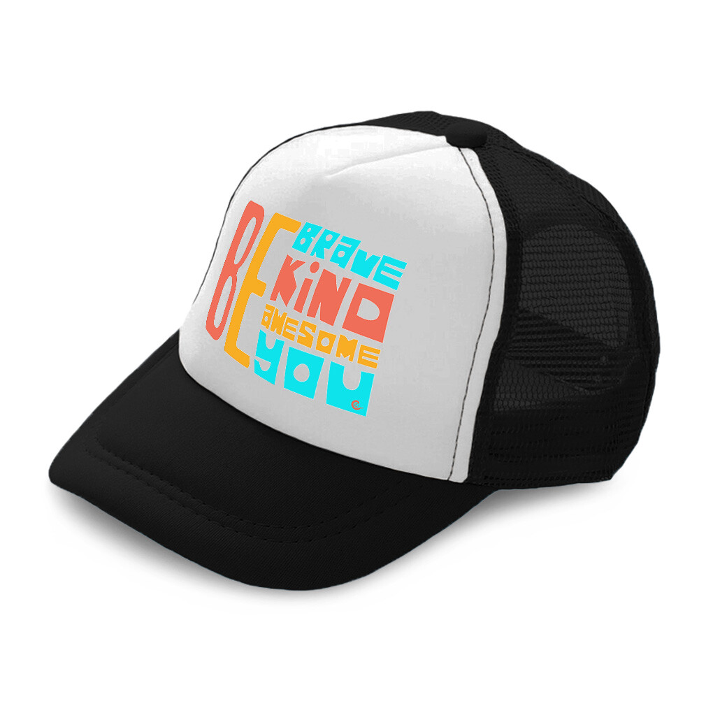 Kids Trucker Hat Be Brave Kind Awesome You Polyester Boys Caps & Girls Caps