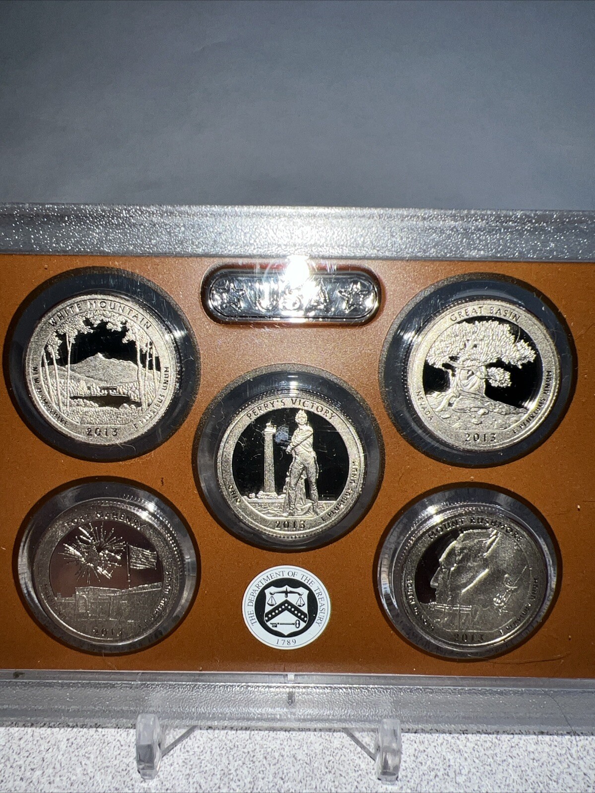 2013-S U.S. Quarter Clad Proof Set (No Box, Case, or COA) 5 Gem Proof Coins