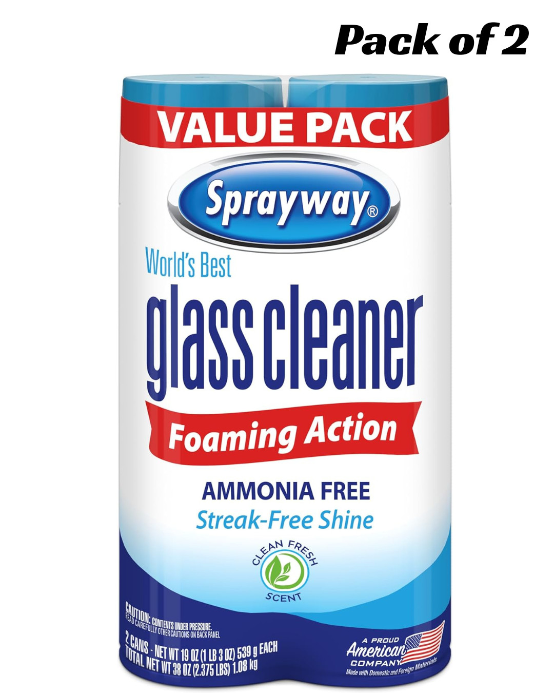 Sprayway Glass Cleaner 15oz (Pack of 2/4/6/12) Foaming Spray Limited Stock