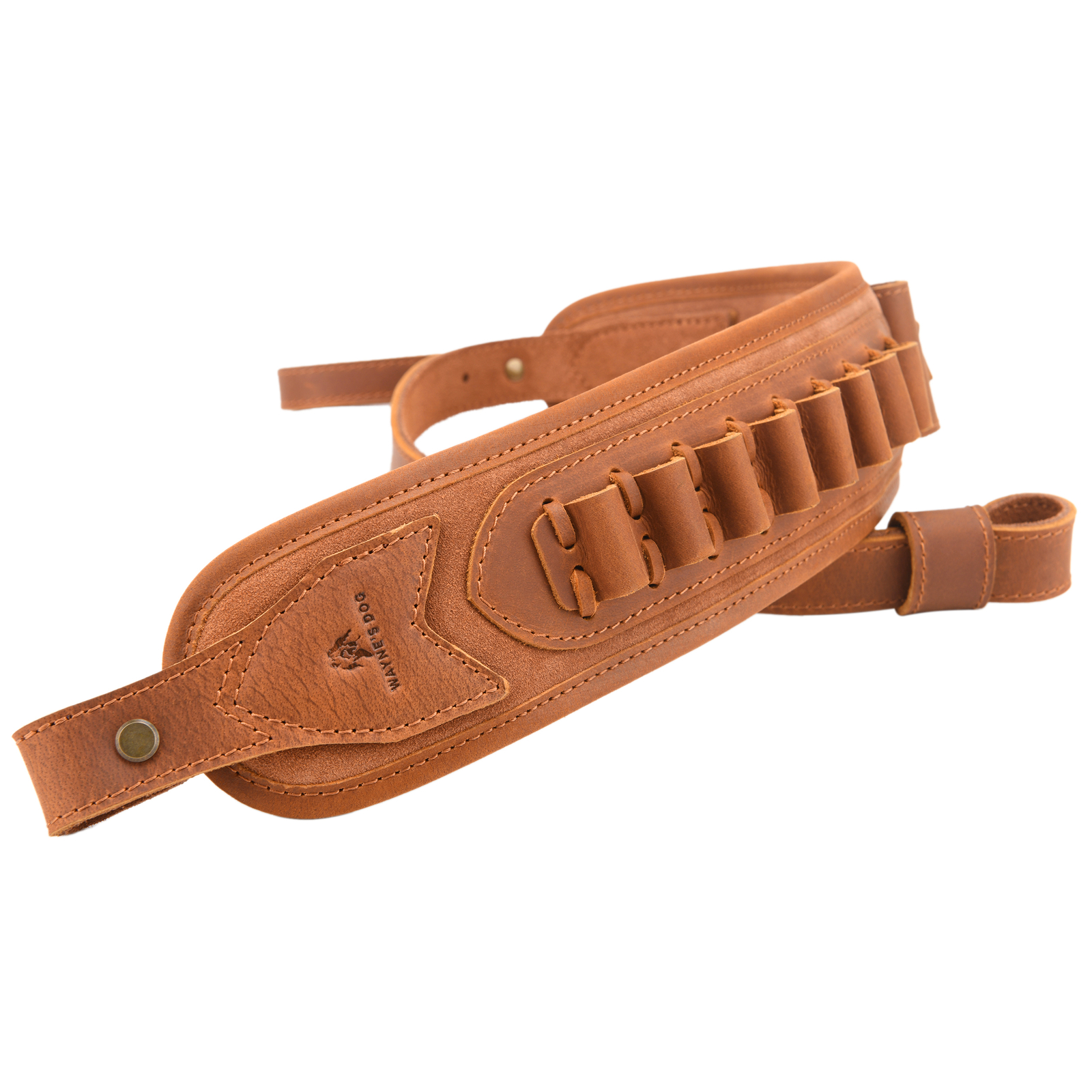 Leather Rifle Bullets Carry Sling Shotgun Shoulder Strap for.30-06.22 12GA.30-30