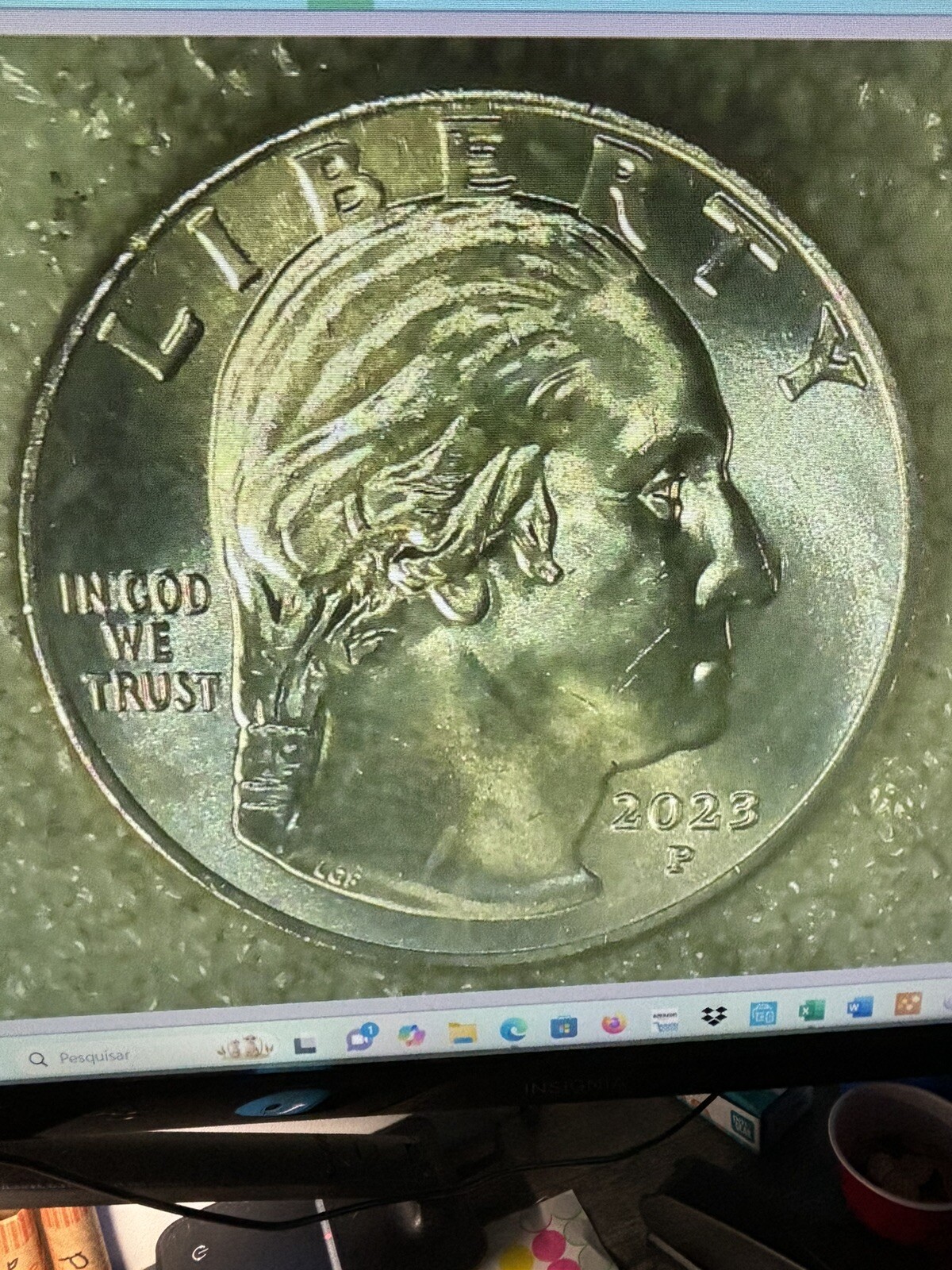2023 p Eleanor Roosevelt Quarter BU Reverse Small Die Chip On Hat, Error Coin