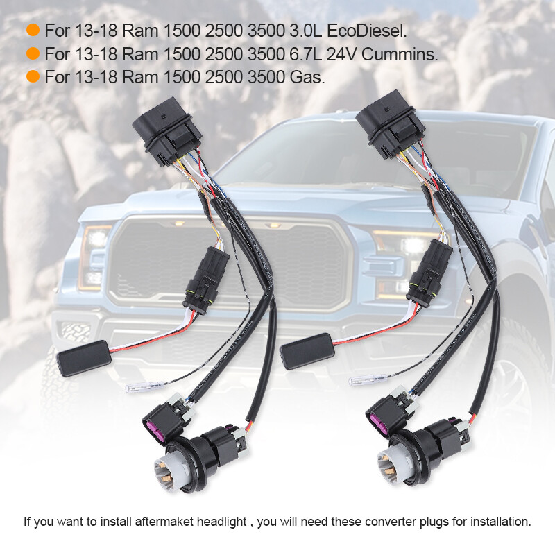 AlphaRex Converter Harness Adapter For 13-18 Ram with Stock Project Headlights