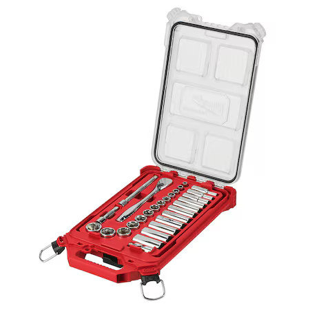 Milwaukee Tool 48-22-9481 3/8 In Drive 28Pc Ratchet & Socket Set With Packout