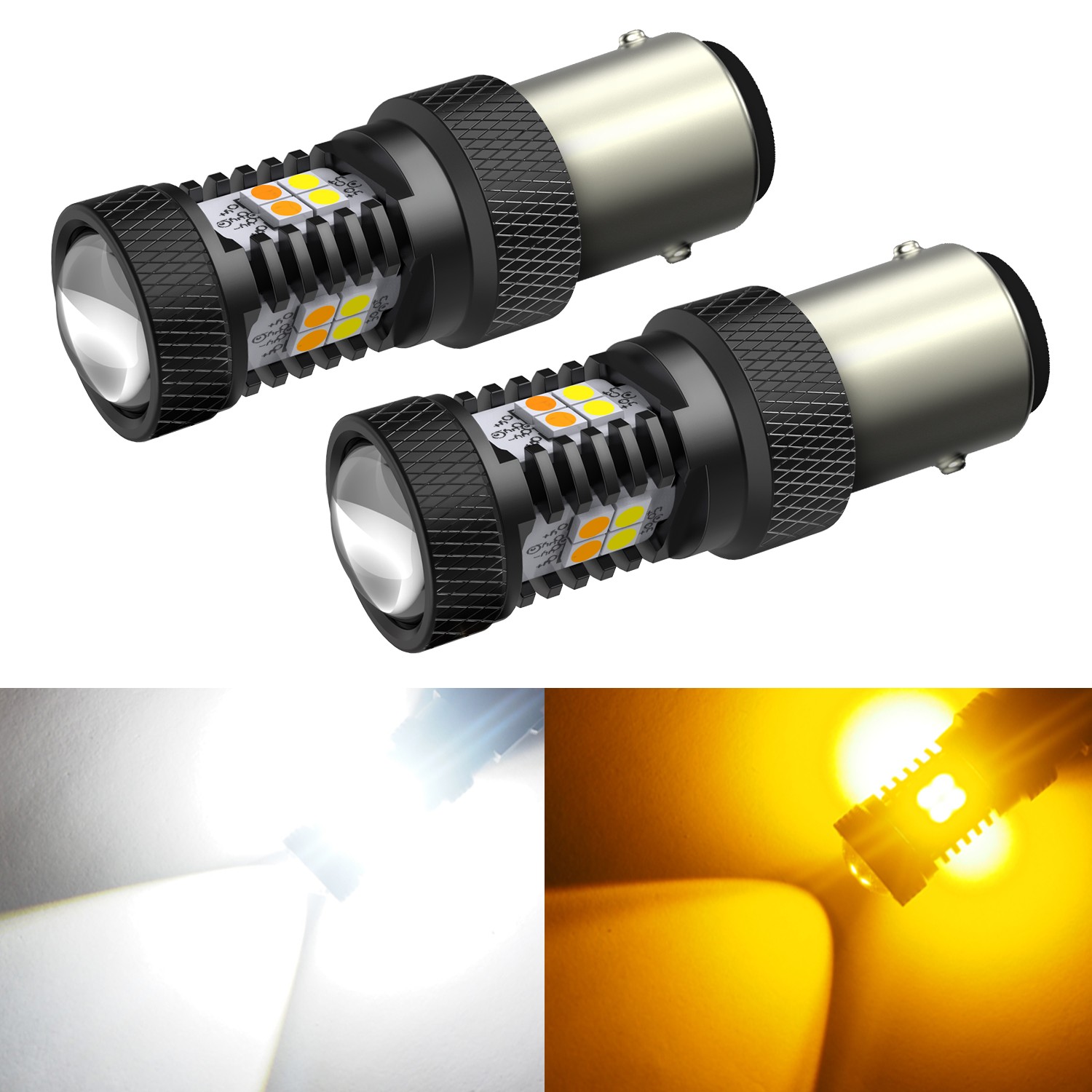 AUXITO  1157 LED Turn Signal Light Bulbs Switchback Amber White Anti Hyper Flash