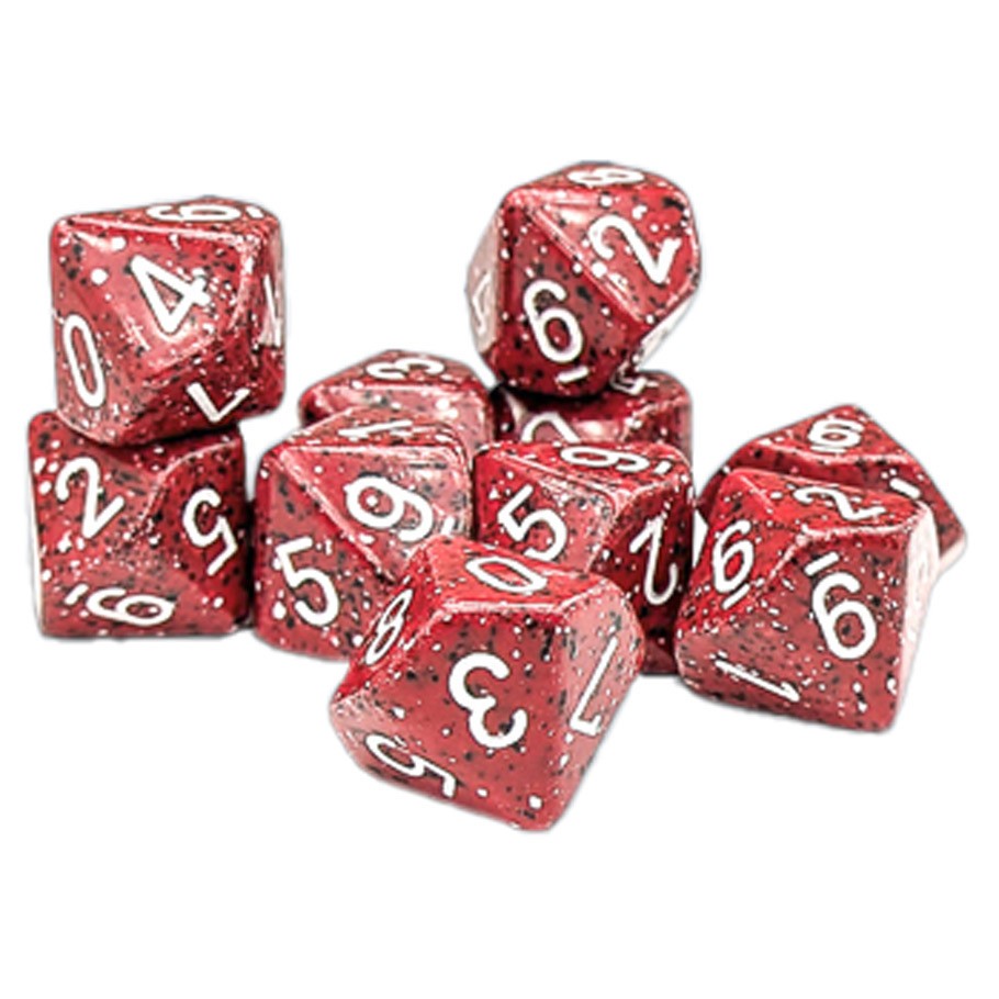 CHX25174 Chessex Manufacturing d10clamshell Speckled: Lava Stone (10)