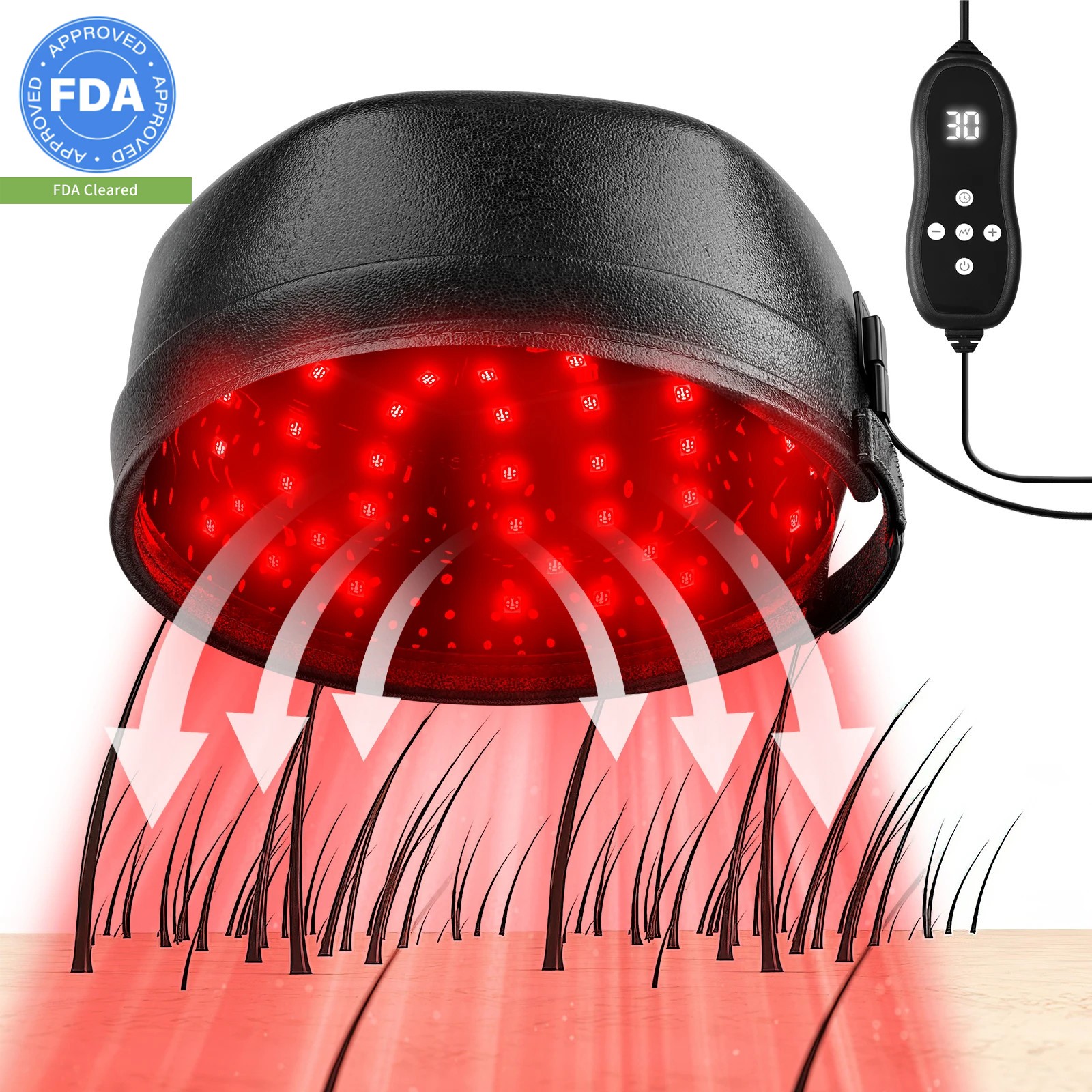 Hair growth Anti-Hair Loss Cap 660/850nm Red LED Light Therapy Hat Hair Regrowt