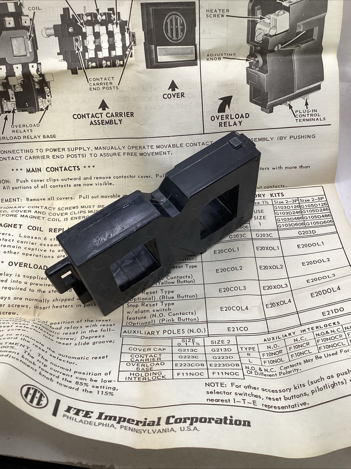 ITE G103D446 Operating Coil G10 Size 2 NEW
