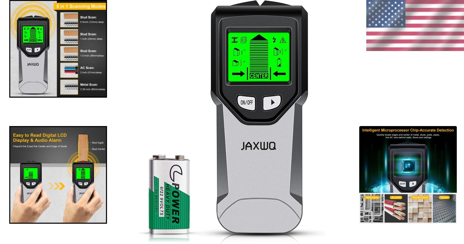Versatile 5-in-1 Wall Scanner with Backlit LCD - Essential Tool for DIY Projects
