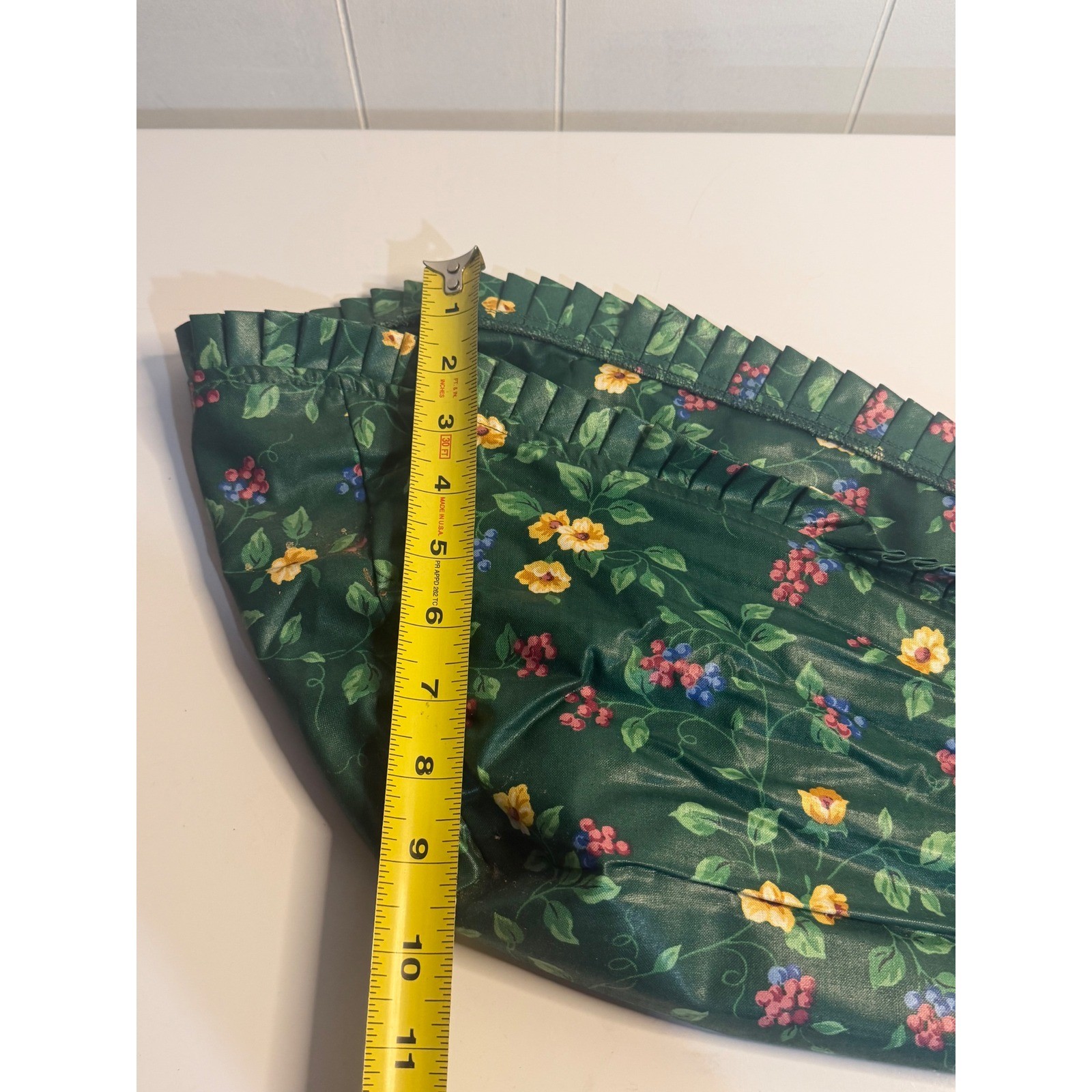 VTG Longaberger Basket Liner Floral Berry Botanical Ruffle Replacement Accessory
