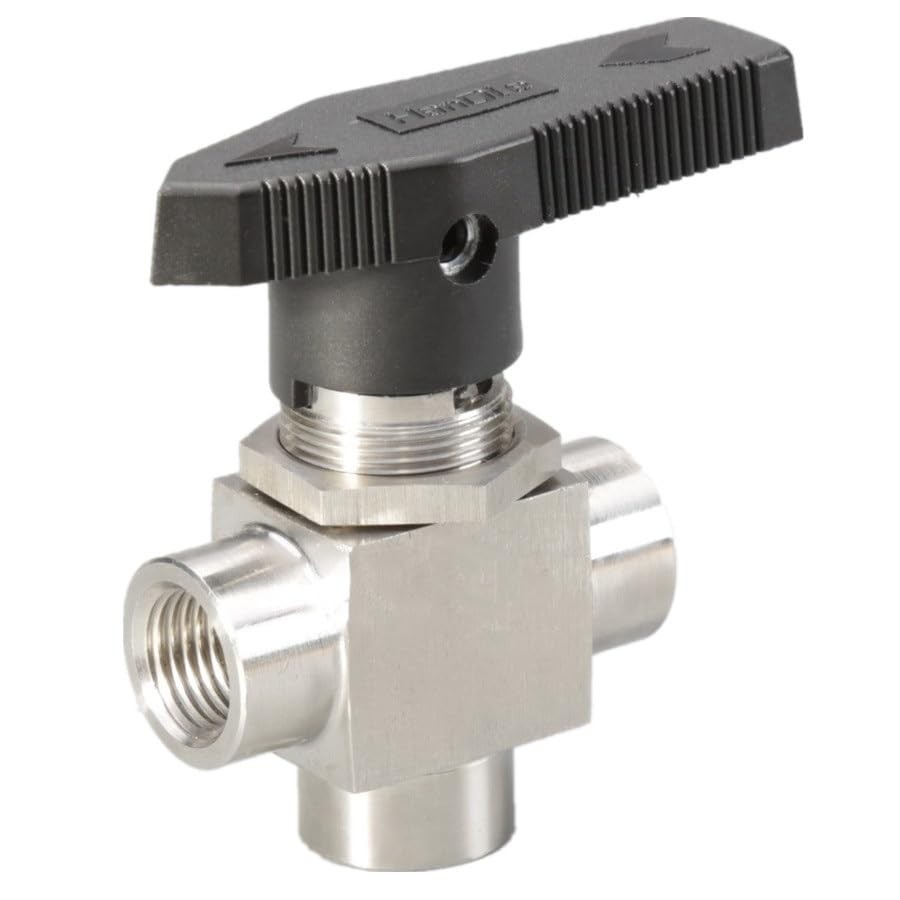 3 Way Ball Valve 1/8" NPT Stainless steel Reduce port 1/8, Steel