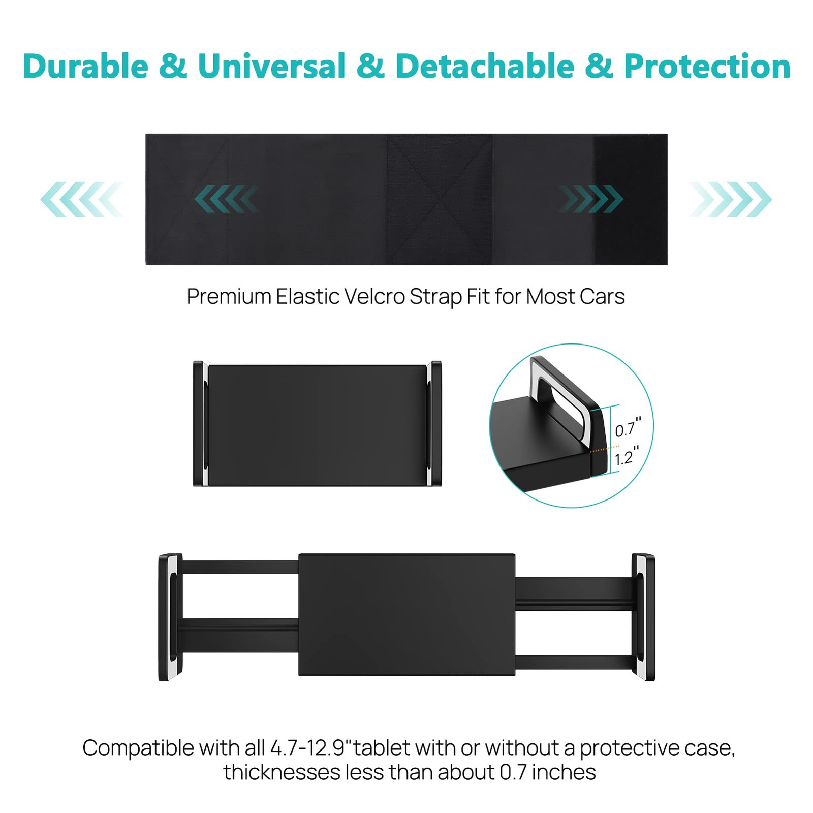 Abemala 2 Pack Car Headrest Tablet Holder, iPad Holder for 2 Pack, 2