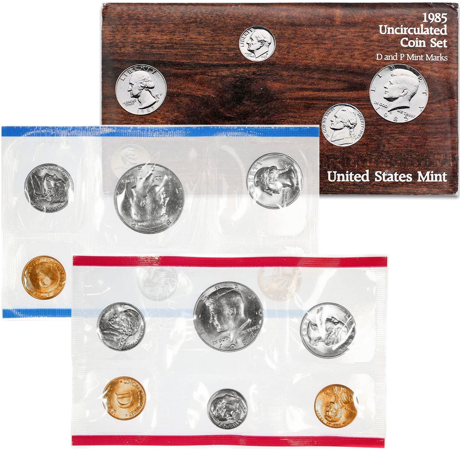 1985 Mint Set Original Envelope 10 BU US Coins BU