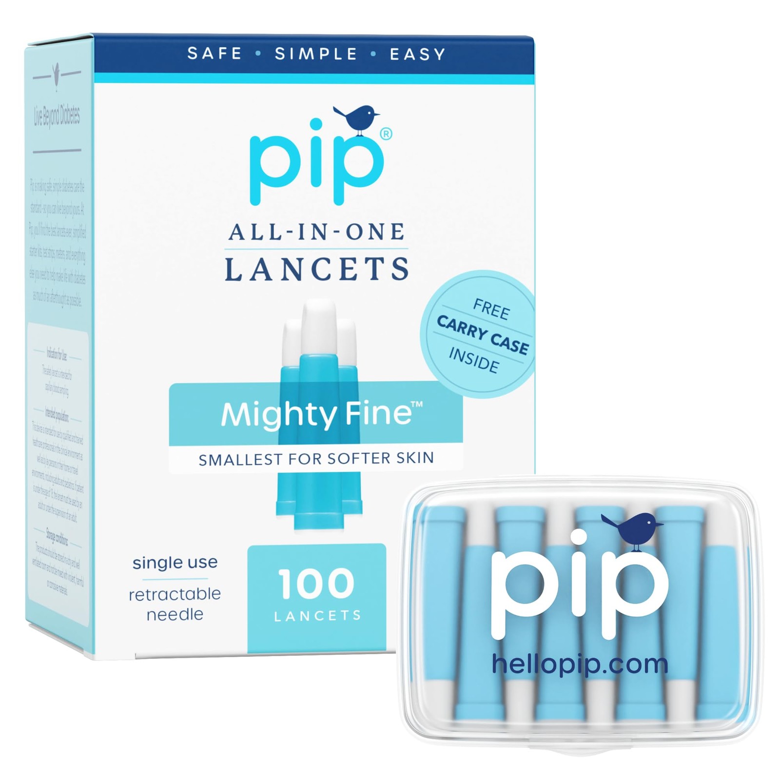 Pip Lancets for Diabetes Testing - 30G x 1.0mm 100 Count (Pack of 1)