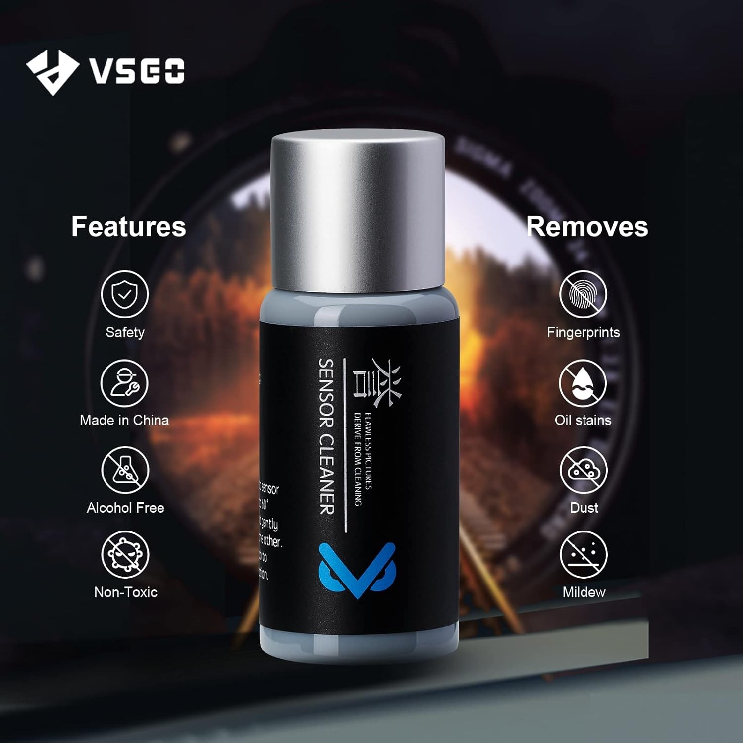 VSGO VS-S03E Full Frame Sensor Cleaning Kit, 12pcs Swabs & 10ml...