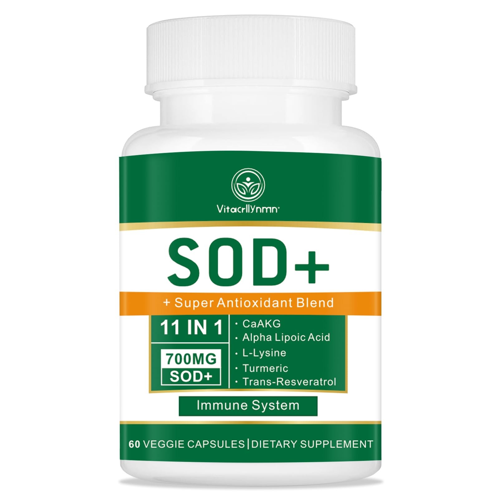 VITACRLLYNMN 700MG Sod Superoxide Dismutase Supplement - 1 Count (Pack of 60)