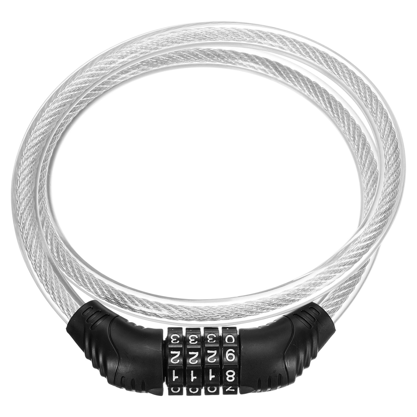 80cm Bike Lock Cable, Security Bike Wire with 4 Digit Code Combination, Clear