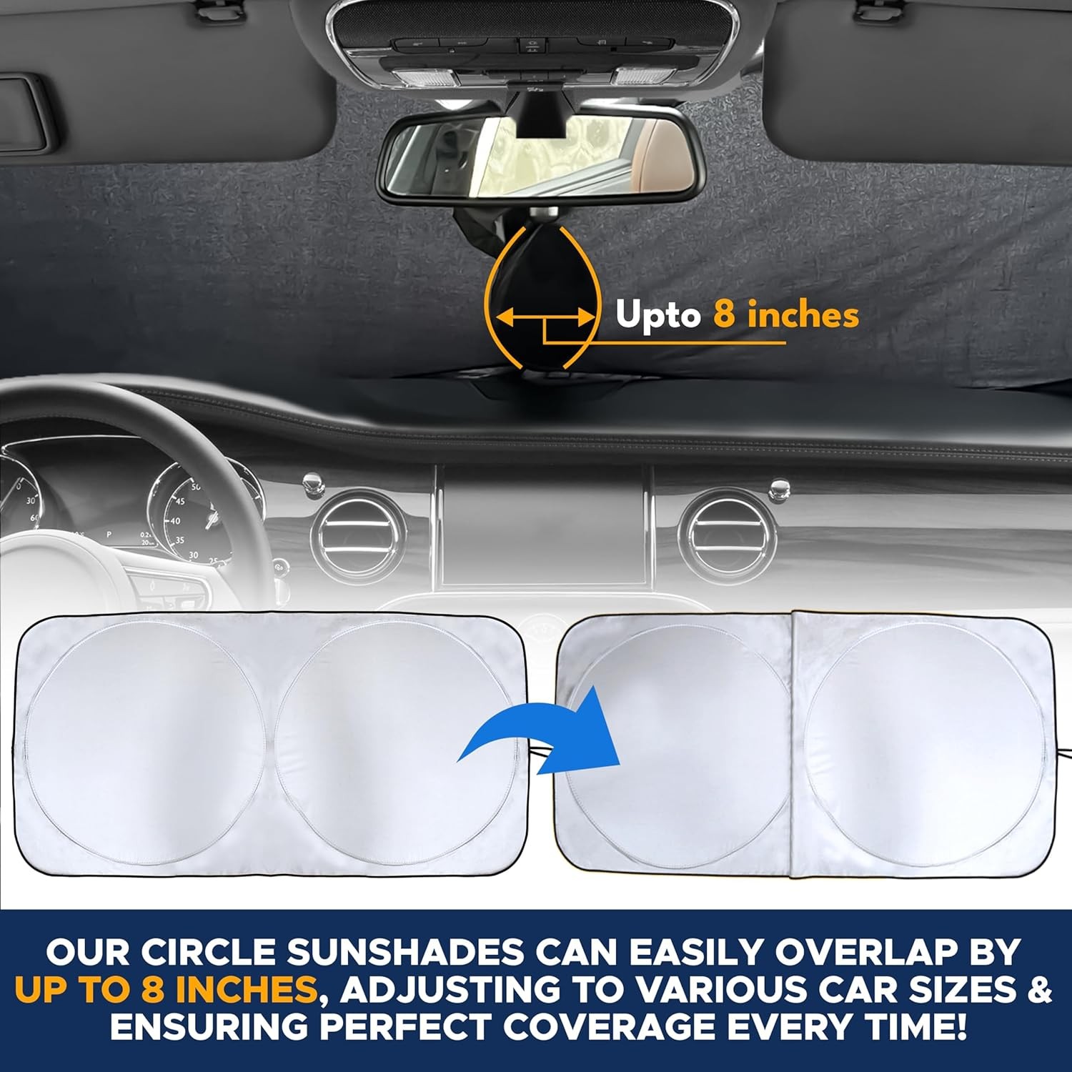 For Ford Front Windshield Sun Shade Automotive Sun Screen Blocks UV Rays & Heat
