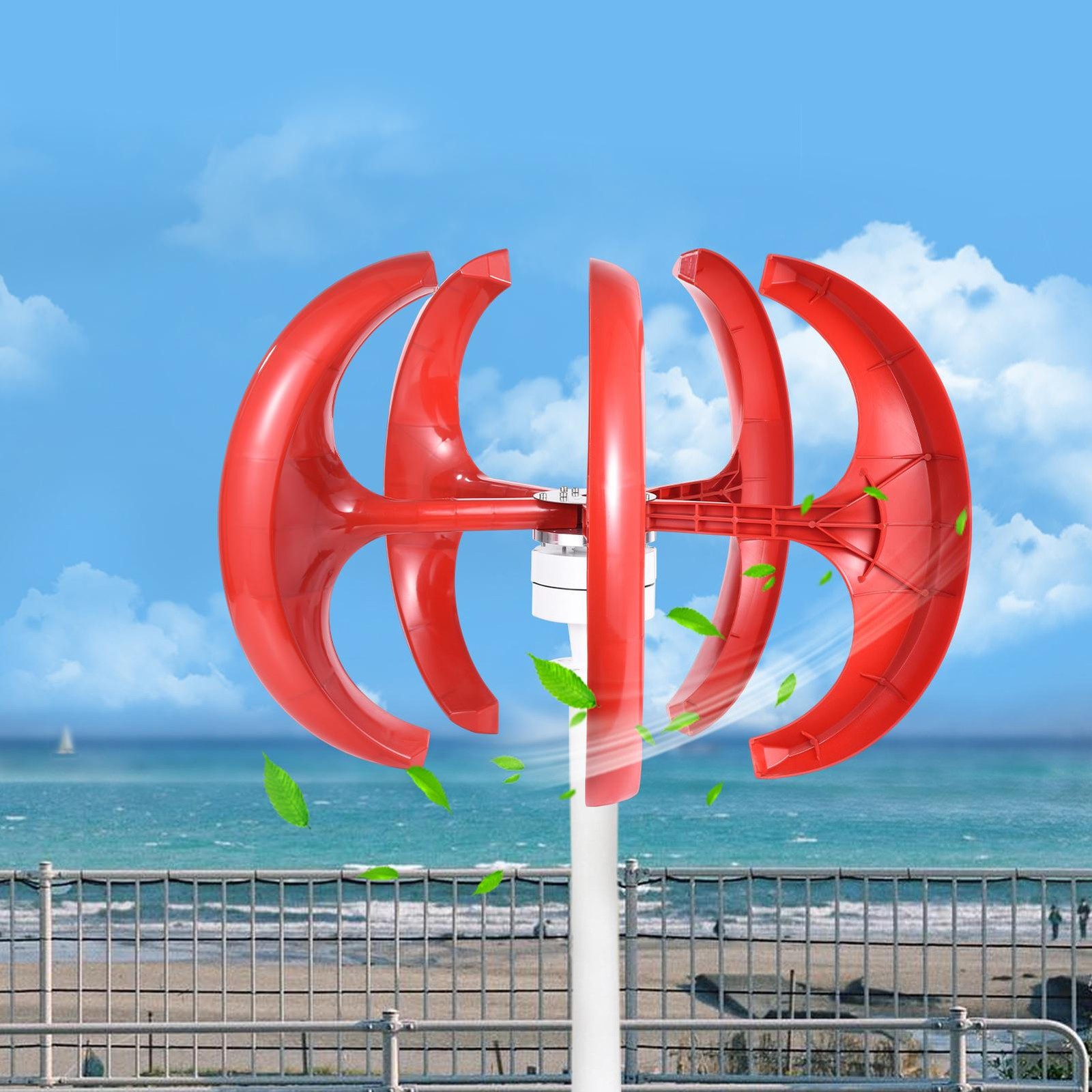 Vertical Axis Wind Turbine Generator 1200W Windmill W/ Controller 12V 24V