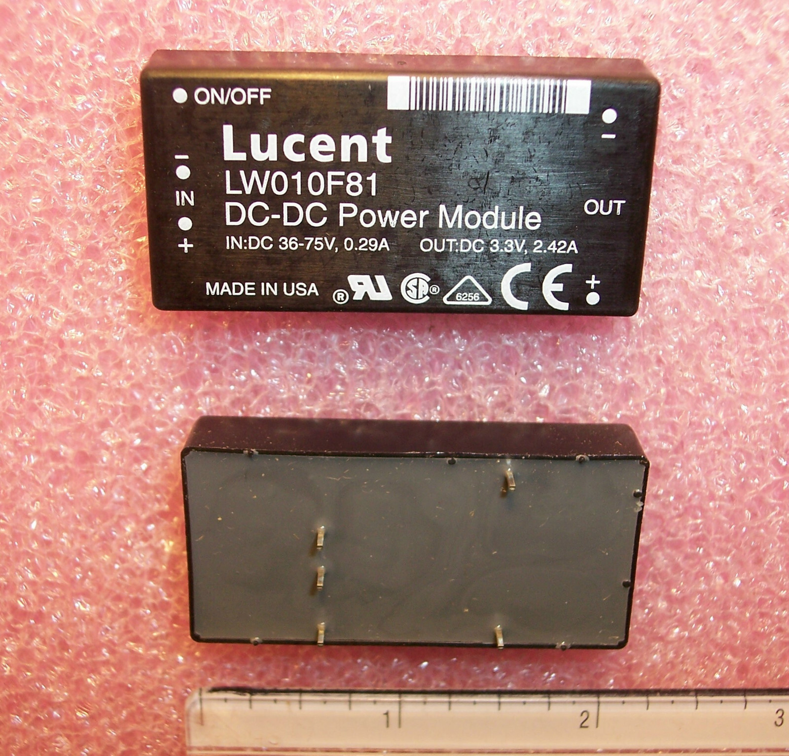 QTY (3) LW010F81 LUCENT DC/DC POWER MODULES IN-36-75V .29A OUT-3.3V 2.42A NOS