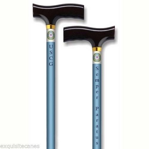 US Coast Guard Adjustable Blue Walking Cane Stick Patriotic Military USA SUPPORT