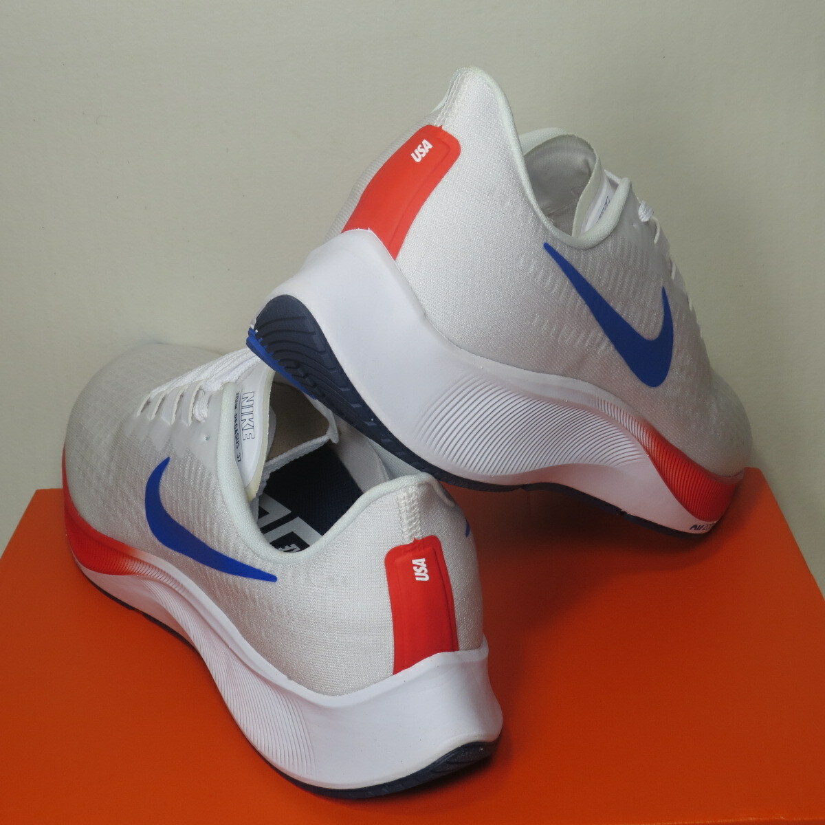 Nike Air Zoom Pegasus 37 USA Red White Blue Running DA1885-100 Mens Size 12 NIB