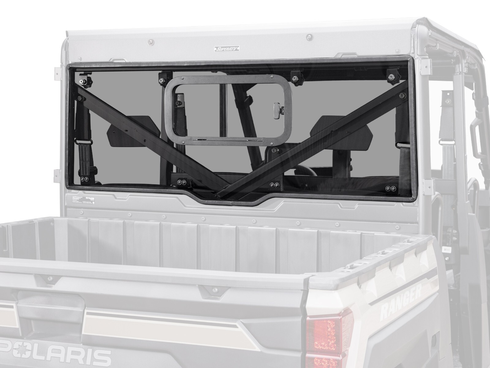 SuperATV Sliding Rear Windshield for Polaris Ranger XP 1000/2023+