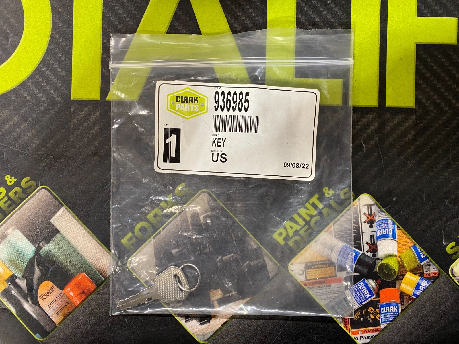 CLARK Forklift Key Single WP30, WPX45, WPL40 #118 #936985 Walkie & Pallet Jack