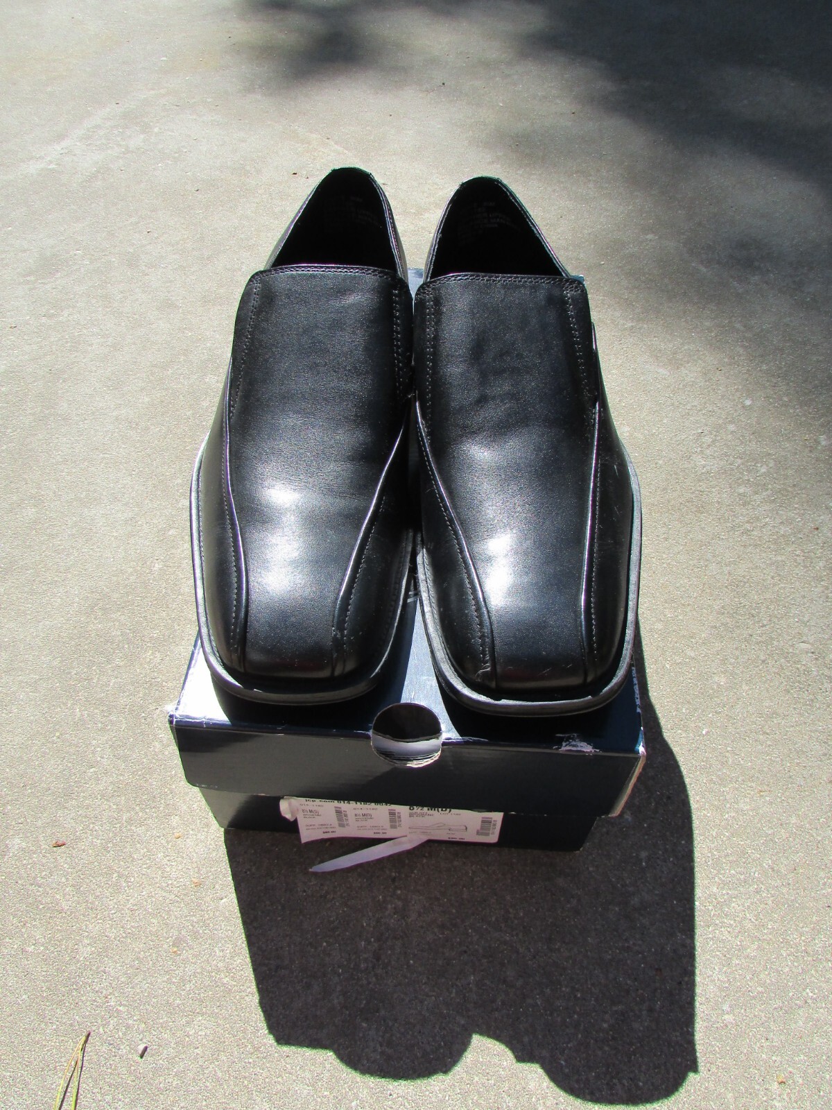 Stafford Signature Brisbane Black Leather Slip On Loafer Size 8.5M In Box