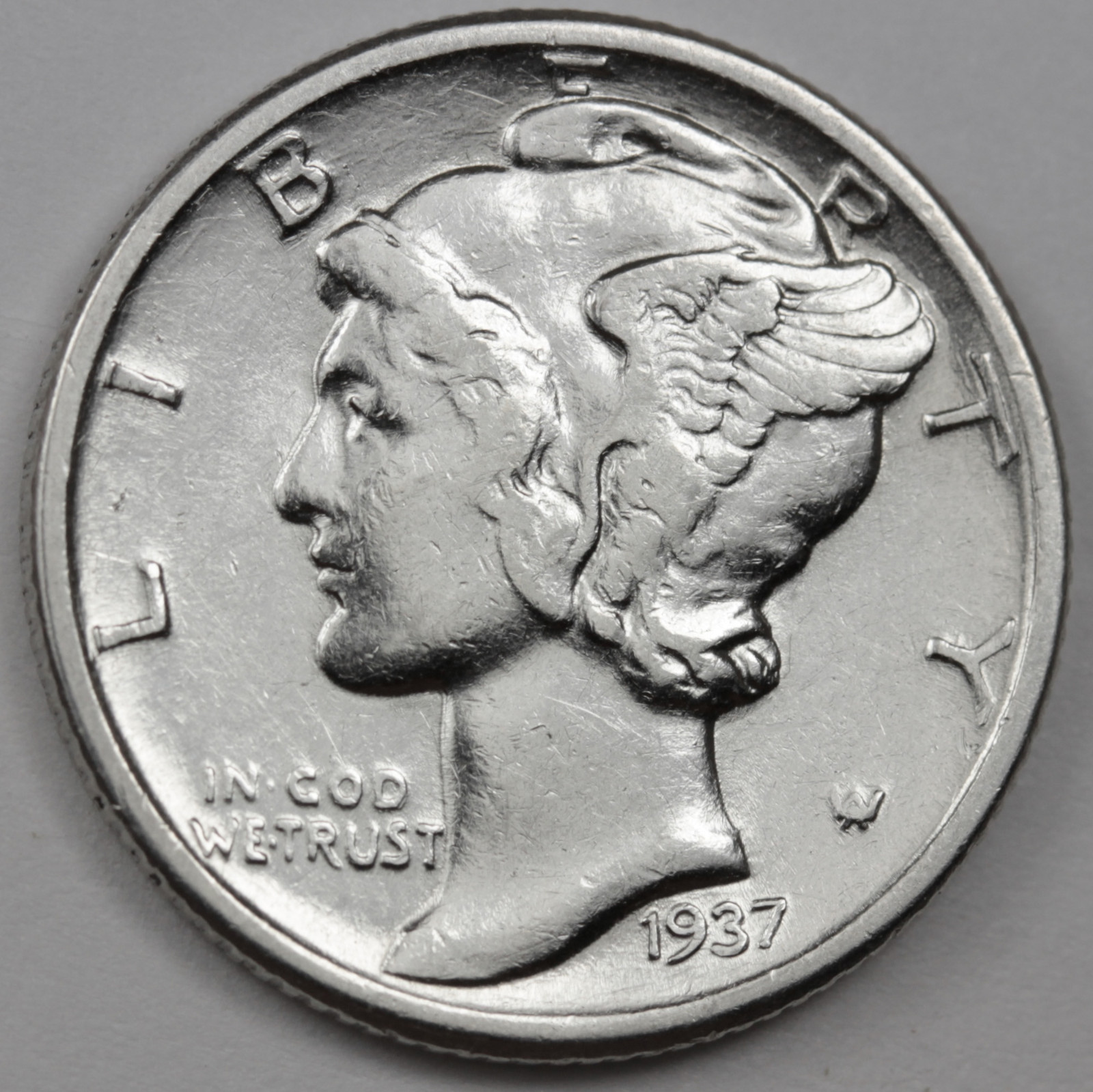 1937-p Mercury Head Dime.  High Grade.   (Inventory A)