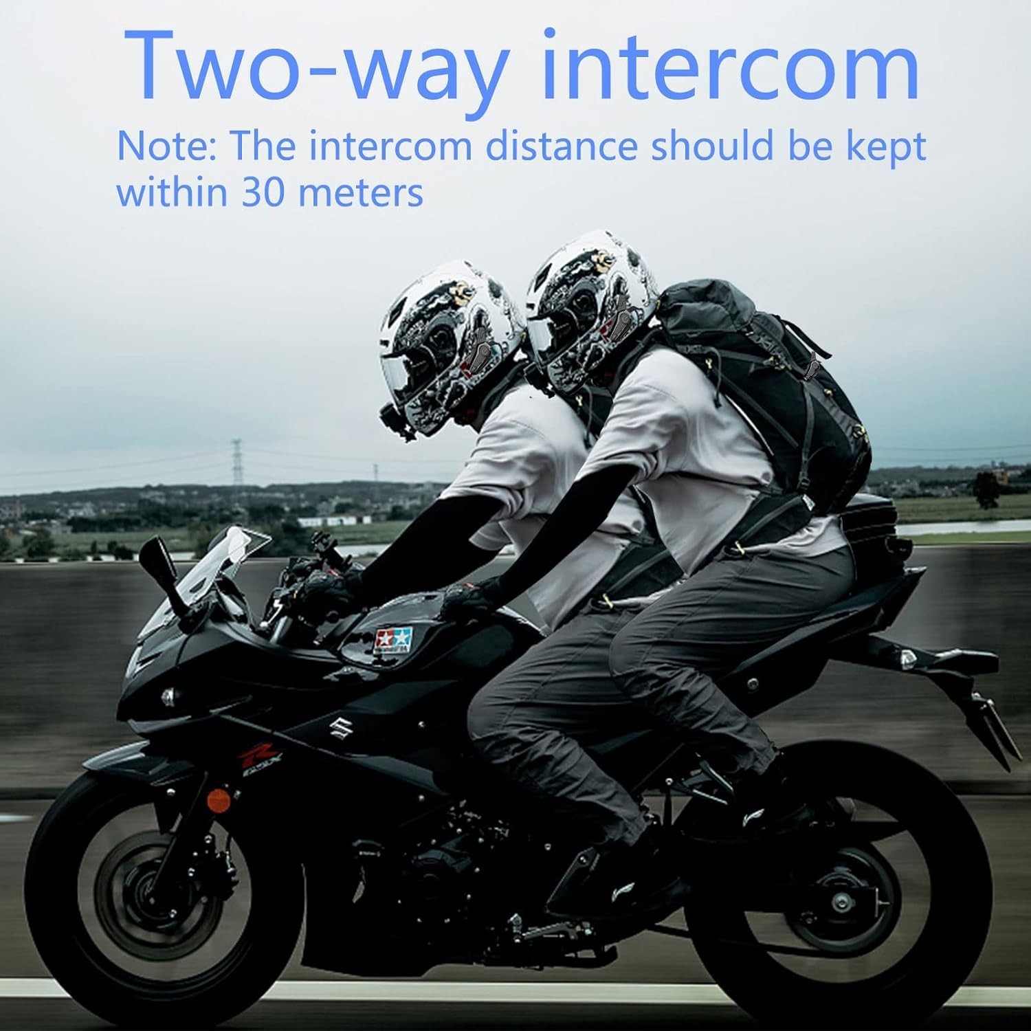E1 Motorcycle Communication System - Waterproof Headset with Long Battery Life