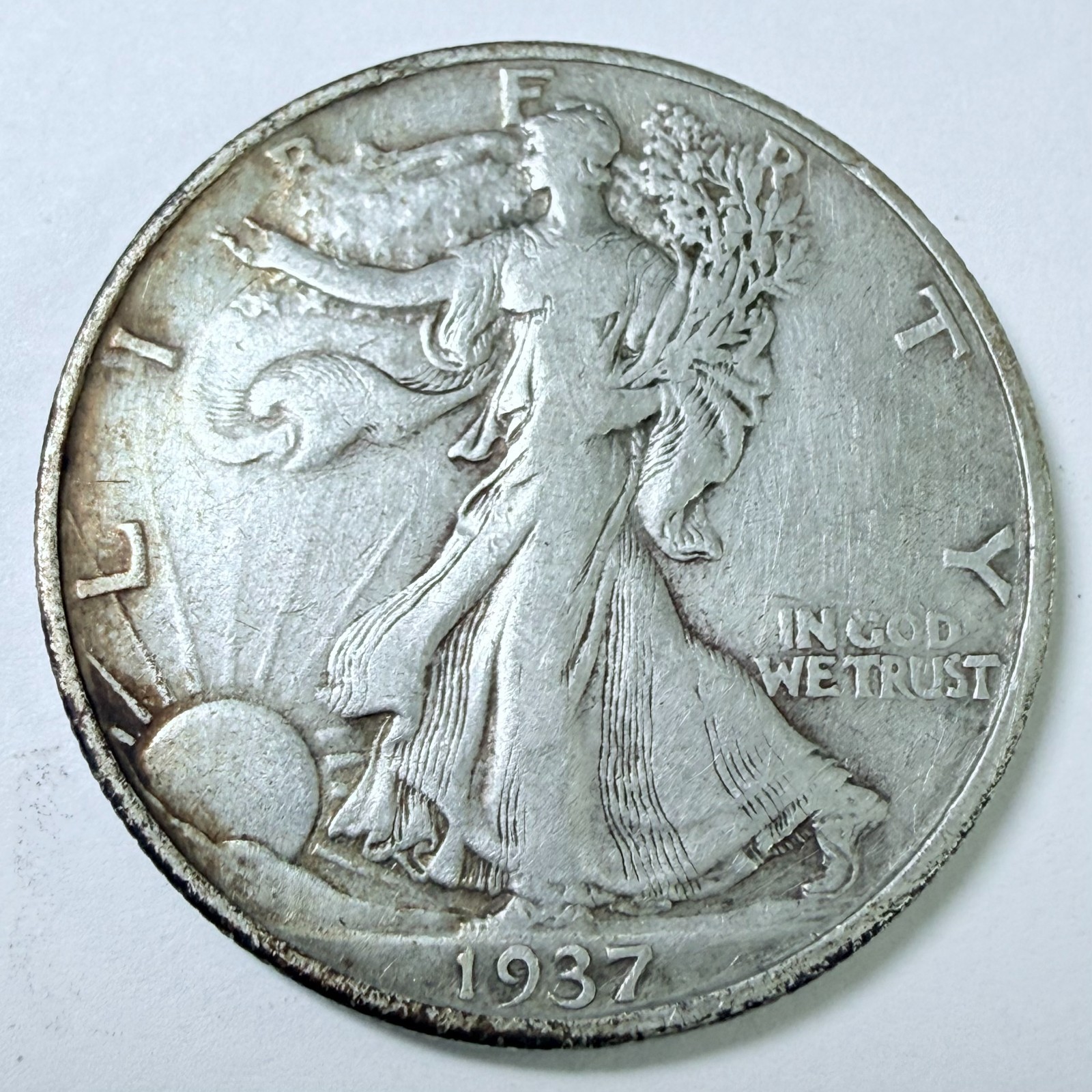 1937 Walking Liberty Half Dollar 90% Silver FINE DETAILS #9878