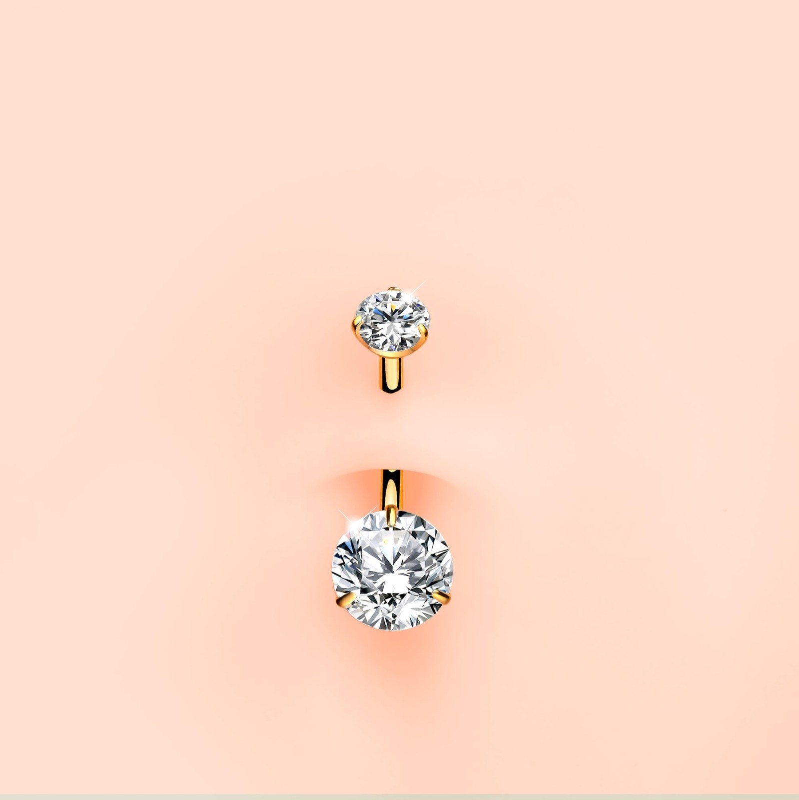 Internally Threaded Belly Button Ring G23 Implant Grade Titanium with Grade A...