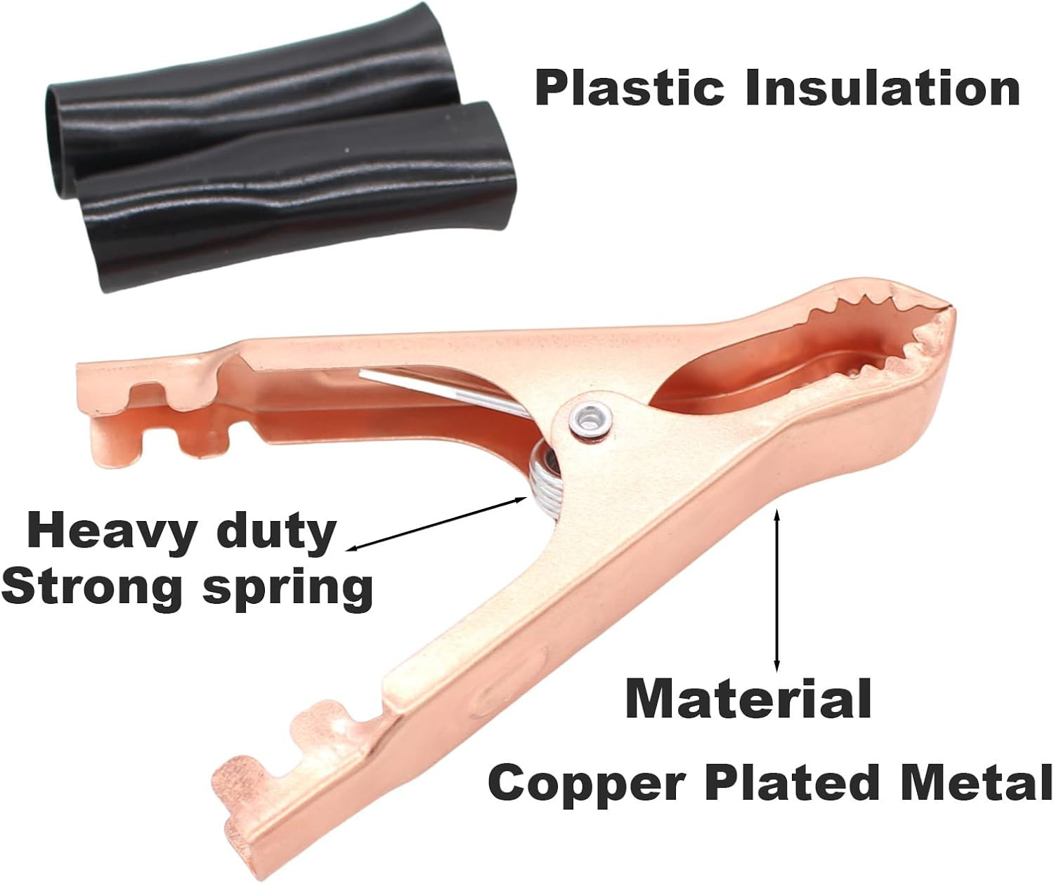 Insulated Alligator Clips Durable Heavy Duty Black & Red Boot Metal Spring Loade