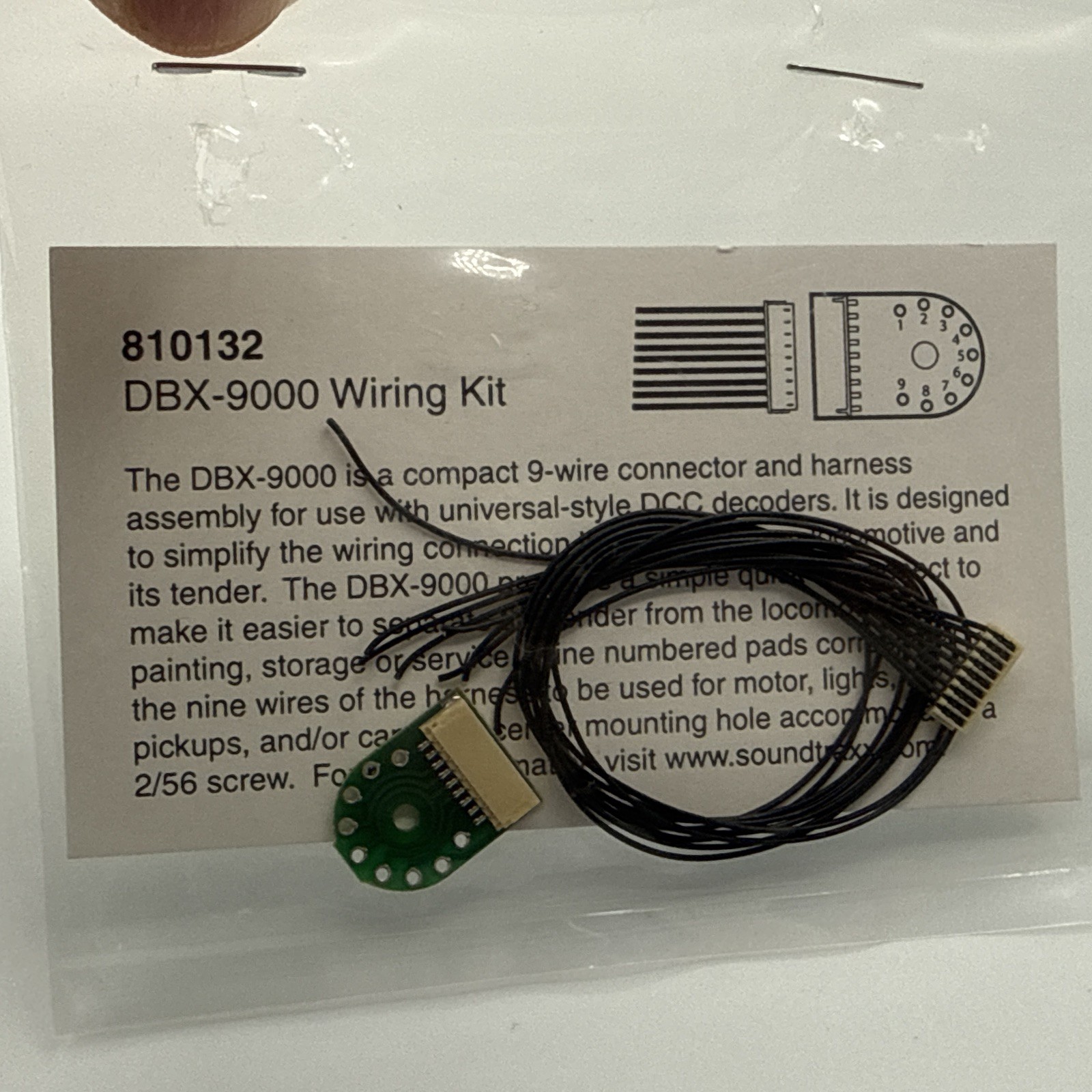 Soundtraxx DBX-9000 Locomotive to Tender Wiring Kit Quick Connect Harness 810132